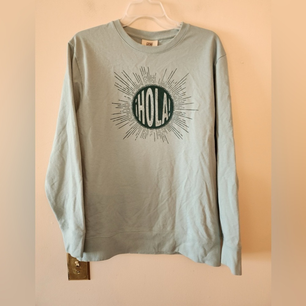 Hola Latino heritage month long sleeve t shirt size womens small